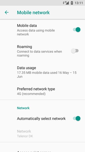 Turn off Automatically select network