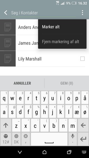 Vælg Marker alt