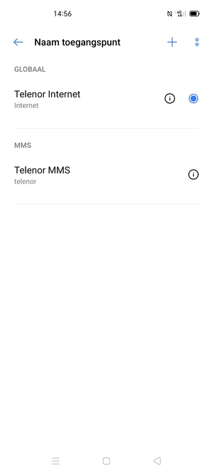 Selecteer de Menu-knop