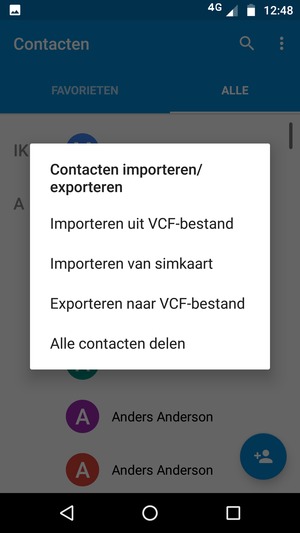 Selecteer Importeren van simkaart