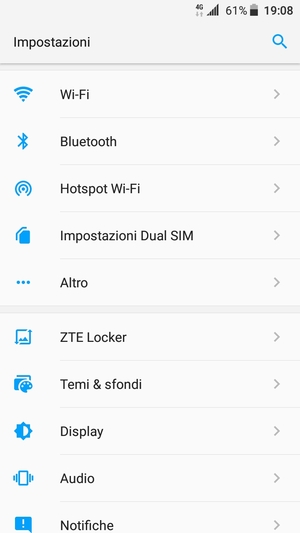 Seleziona Wi-Fi
