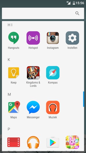 Scroll naar en selecteer Instellen