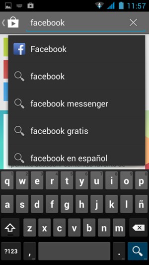 Introduzca el nombre de la aplicación y seleccione Buscar