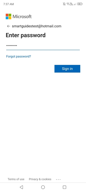 Enter your Password and select Sign in