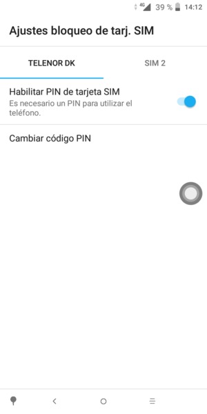 Seleccione Public y Cambiar código PIN
