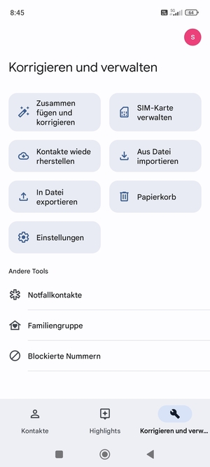 Wählen Sie SIM-Karte verwalten
