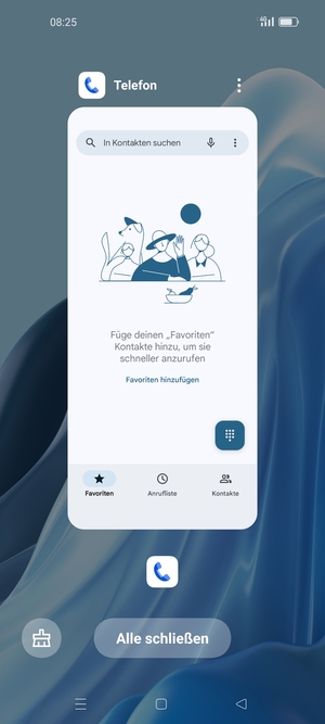Wählen Sie Alle schließen, um alle laufende Apps zu schließen