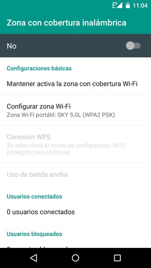 Seleccione Configurar zona Wi-Fi 
