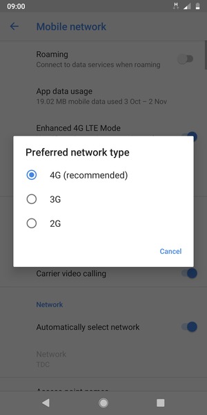 Select your preferred option
