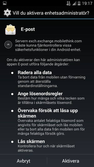 Välj Aktivera