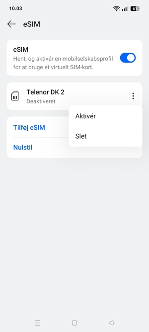 Vælg Aktivér