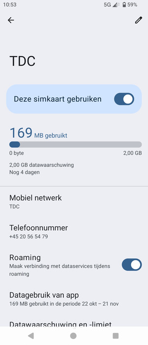 Schakel Roaming in of uit