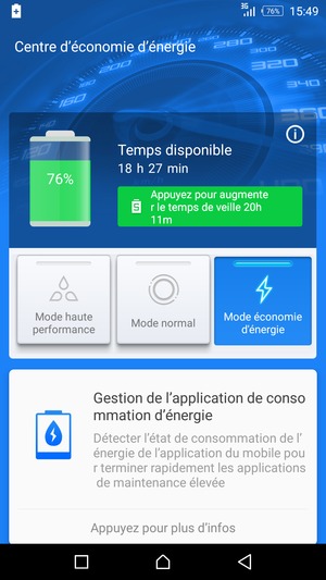 Sélectionnez Mode économie d'énergie