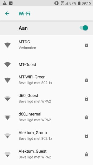 U bent nu verbonden met het WiFi-netwerk