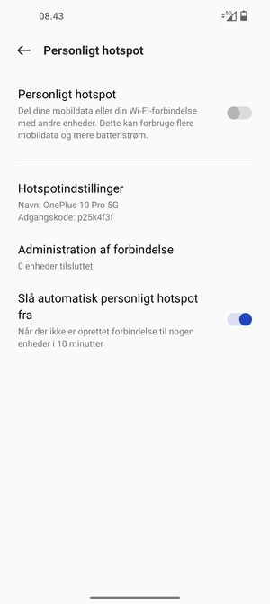 Vælg Hotspotindstillinger