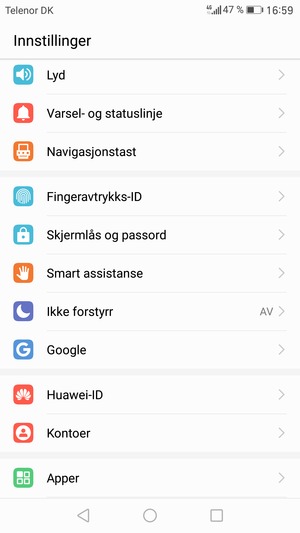 For å aktivere skjermlåsen, gå til Innstillinger-menyen og velg Skjermlås og passord