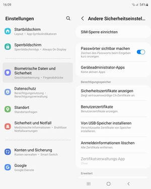 Wählen Sie SIM-Sperre einrichten