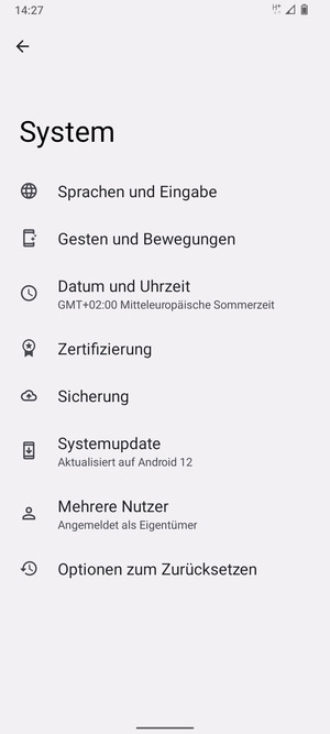 Wählen Sie Systemupdate
