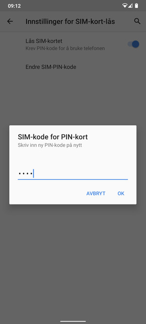 Bekreft din nye PIN-kode og velg OK