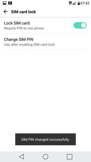 Your SIM PIN has been changed