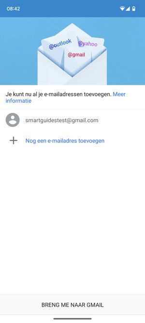Selecteer BRENG ME NAAR GMAIL
