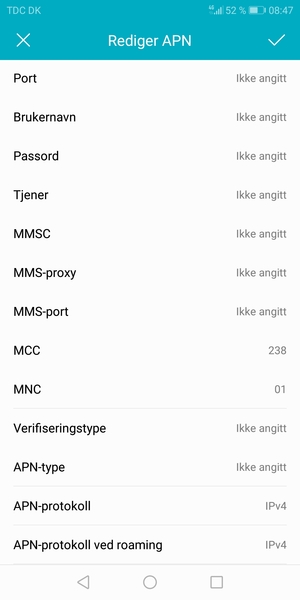 Bla ned og skriv inn MMS-informasjon