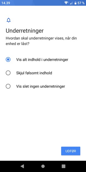 Vælg din foretrukne mulighed og vælg UDFØR