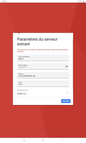 Sélectionnez Type de sécurité