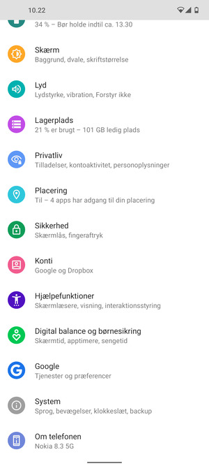 Scroll til og vælg System