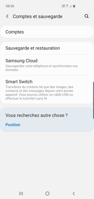 Sélectionnez Comptes