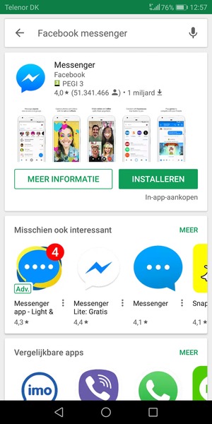 Selecteer de app