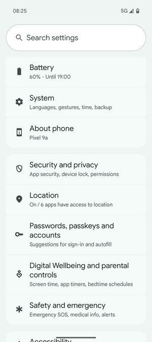 Scroll to and select Location