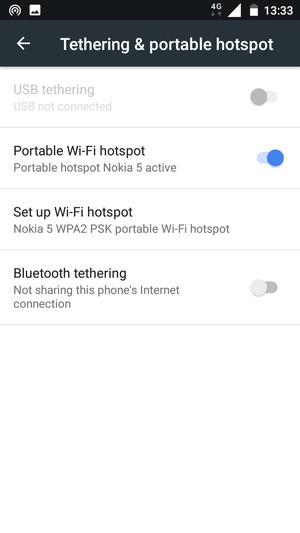 Your phone is now set up for use as a modem