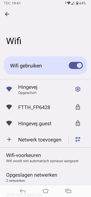 U bent nu verbonden met het WiFi-netwerk
