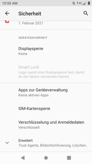 Scrollen Sie und wählen Sie SIM-Kartensperre