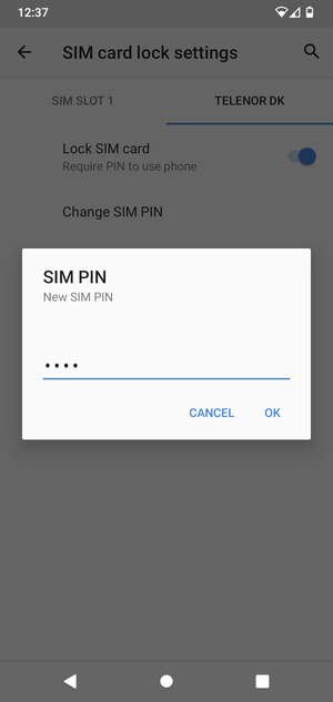 Enter your New SIM PIN and select OK