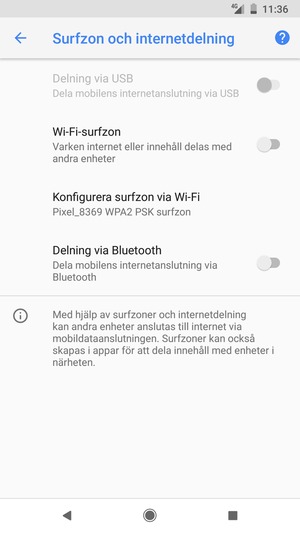 Välj Konfigurera surfzon via Wi-Fi
