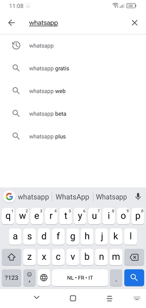 Voer de app-naam in en selecteer Zoeken