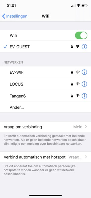 U bent nu verbonden met het WiFi-netwerk