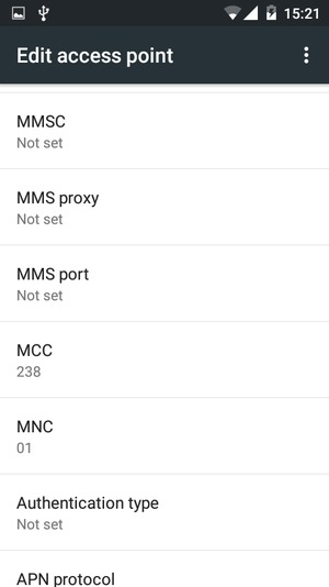 Scroll down and enter MMS information