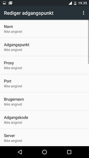 Indtast internet-oplysninger