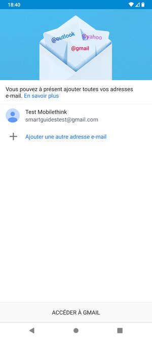 Sélectionnez ACCÉDER  À GMAIL
