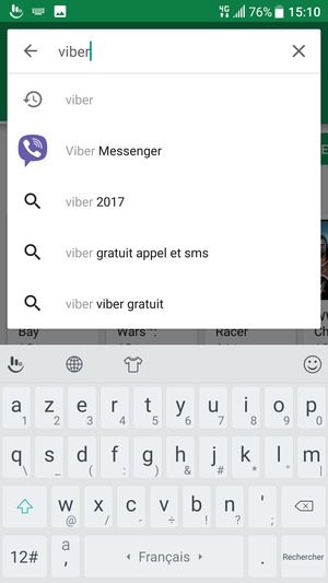 Saisissez le nom de l'appli et sélectionnez Rechercher
