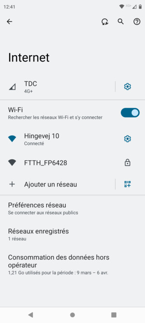 Vous êtes maintenant connecté au réseau Wi-Fi