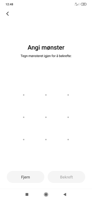 Tegn opplåsingsmønsteret igjen