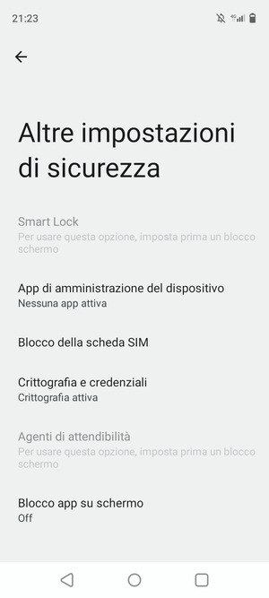 Seleziona Blocco della scheda SIM