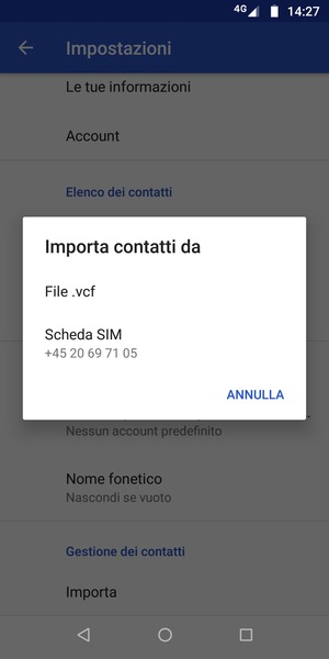 Seleziona Scheda SIM