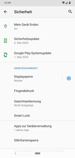 Wählen Sie SIM-Kartensperre