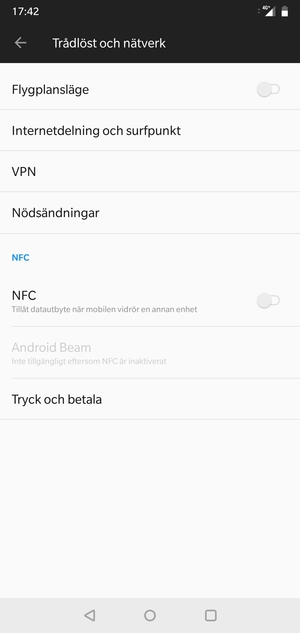 Välj internetdelning och surfpunkt