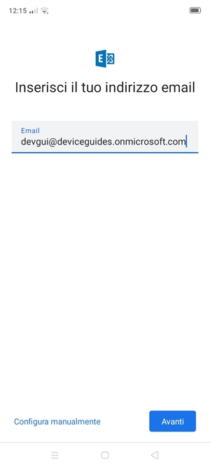 Inserisci il tuo indirizzo email e seleziona Configura